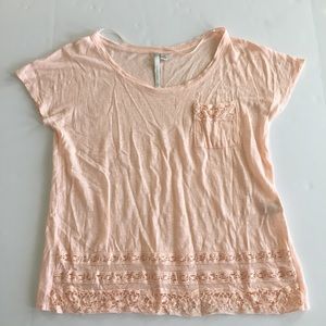 LC Lauren Conrad Size Medium Linen Knit Top Pink